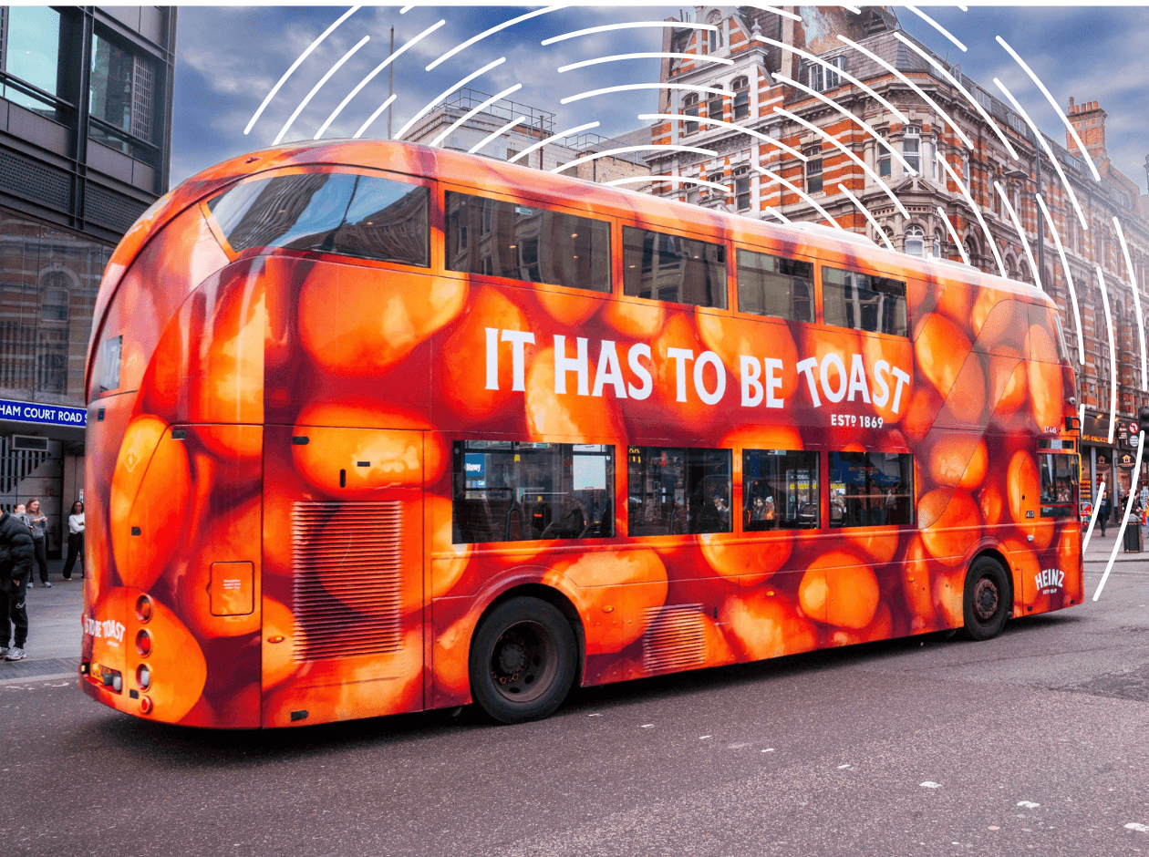 London bus with baked bean wrap